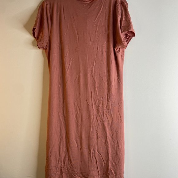 FashionNova Ruched Champagne Pink Midi Dress Size 2X - Picture 2 of 3